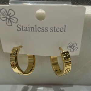 Stainless steel gold earrings